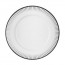 White porcelain plate 11,2" / 28,5cm with black pattern in relief - Ginseng Black - Chef & Sommelier