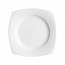 Porcelain flat square plate 8" / 21.5cm white refined straight lines pattern - Ginseng - Chef & Sommelier