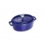 Oval cast iron cocotte 11.4" / 29 cm - intense blue - Fundamentals - Staub