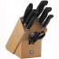 Wooden knife block - 8 pieces - black handle - Four Star - Zwilling 