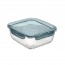 Square glass food container airtight grey plastic lid 7 x 7 " / 18 x 18 cm - Frigoverre - Bormioli Rocco