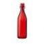 Red glass bottle 34 oz / 1 L 3 x 3 x 13" / 8 x 8 x 32 cm - Giara - Bormioli Rocco