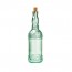 Transparent green tinted glass bottle 24 oz / 71 cL 3 x 3 x 12" / 8 x 8 x 31 cm - country home - Bormioli Rocco