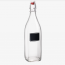 Swing top satine glass bottle 33.7 oz / 1 L with label - Swing - Bormioli Rocco