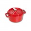 Round cast iron cocotte 4" / 10 cm - cherry red - Vitamins - Staub