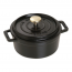 Round cast iron cocotte 4.7" / 12cm - black - Fondamentales