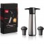 Brushed steel vacuum pump set + 2 bottle stoppers - Vacu Vin