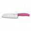 Santoku knife with 17cm / 6.7" fluted edge blade and pink handle - swissclassic - victorinox
