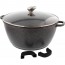 Round stewpot 14,2" / 36cm "stone style" cast aluminium - glass lid - Premium - Pradel Excellence 