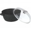 Round casserole 9.4" / 24cm "stone style" cast aluminium - glass lid - Premium - Pradel Excellence