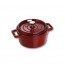 Round cast iron cocotte 4" / 10 cm - grenadine red - Vitamins - Staub