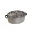 Oval cast iron cocotte 14.5" / 37 cm - graphite grey - Fundamentals - Staub
