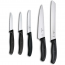 Kitchen knives with black synthetic handle - Set of 5