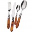 24 pieces cutlery set 18/10 stainless steel - golden ring - turtle color handle - Aladdin - Bugatti