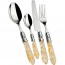 24 pieces cutlery set 18/10 stainless steel - chrome ring - golden straw handle - Bugatti - Aladdin
