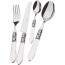 24 pieces cutlery set 18/10 stainless steel - chrome ring - transparent handle - Aladdin - Bugatti