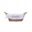 Oval brown straw basket fabric 8 x 11 x 3 " / 20 x 29 x 8.5cm - Cosy & Trendy