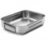 Stainless steel rectangular gratin dish with handle 18 x 13 x 3.5 " / 45 x 32 x 9 cm - Lacor