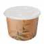Brown kraft tub 17oz/500ml Ø4x3" (11x8,2cm) green leaves patterns - Set of 500 - Feel Green - AZ Boutique