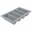 Grey cutlery tray 4 compartments GN 1/1 52,9 x 33 x 9.5 cm - Gastronorme - Plastibac