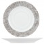Sous-tasse seule ronde en porcelaine grise et blanche 14.5cm (pour tasse 20cl)