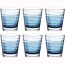 Blue water glass with stripes patterns 8.5oz / 25cl - Set of 6 - Vario Struttura - Leonardo 
