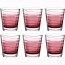 Red water glass with stripes patterns 8.5oz / 25cl - Set of 6 - Vario Struttura - Leonardo 