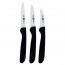Set of 3 kitchen knives - black handle - Zwilling