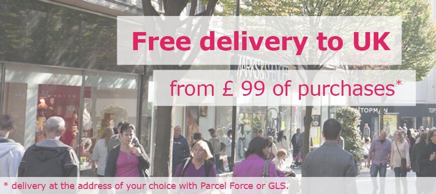 Free delivery to UK from £ 49 of purchases